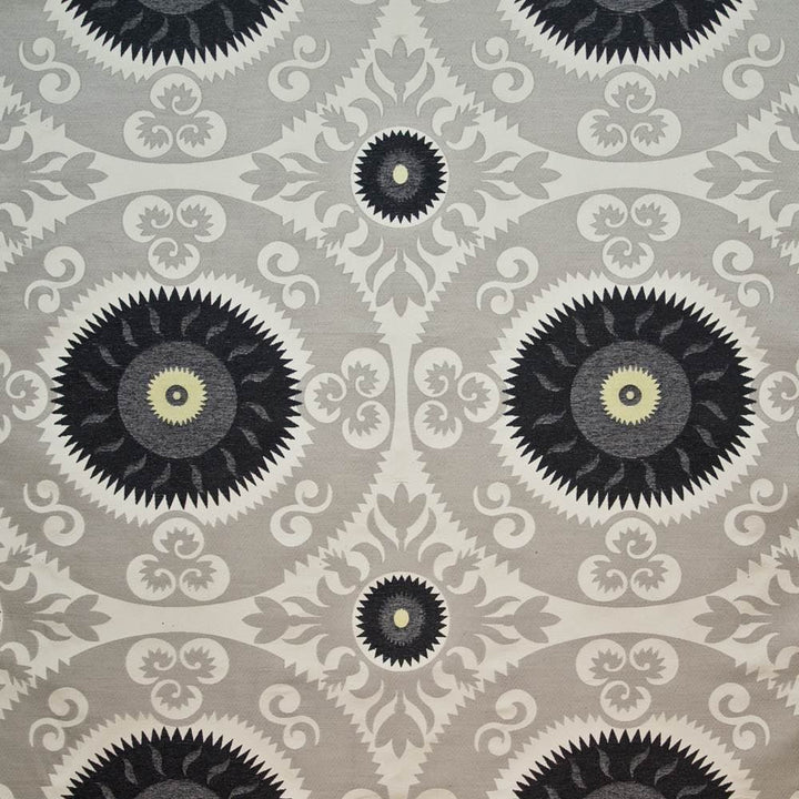 Emperors Sun Platinum by Kasmir Fabric 1406 72% Rayon
28% Polyester
 CHINA 15,000 Wyzenbeek Double Rubs </p><p>Repeat: Horizontal: 29 4/8 inches and Vertical: 28 4/8 inches 54 - Fabric Carolina -