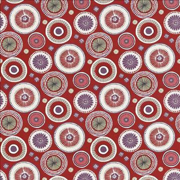 Enlightened Berry by Kasmir Fabric 5075 100% Cotton SPAIN Not Tested H: 26 7/8 inches, V: 24 5/8 inches 54 - 55 - Fabric Carolina - Kasmir