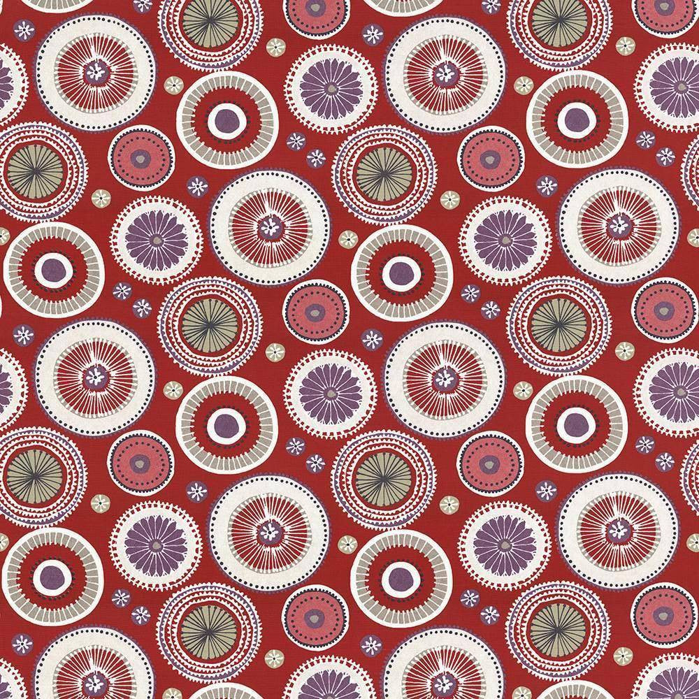 Enlightened Berry by Kasmir Fabric 5075 100% Cotton SPAIN Not Tested H: 26 7/8 inches, V:24 5/8 inches 54 - 55 - Fabric Carolina - Kasmir