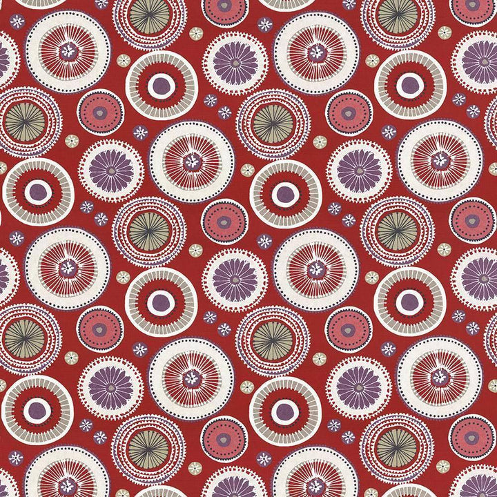 Enlightened Berry by Kasmir Fabric 5075 100% Cotton SPAIN Not Tested H: 26 7/8 inches, V:24 5/8 inches 54 - 55 - Fabric Carolina - Kasmir
