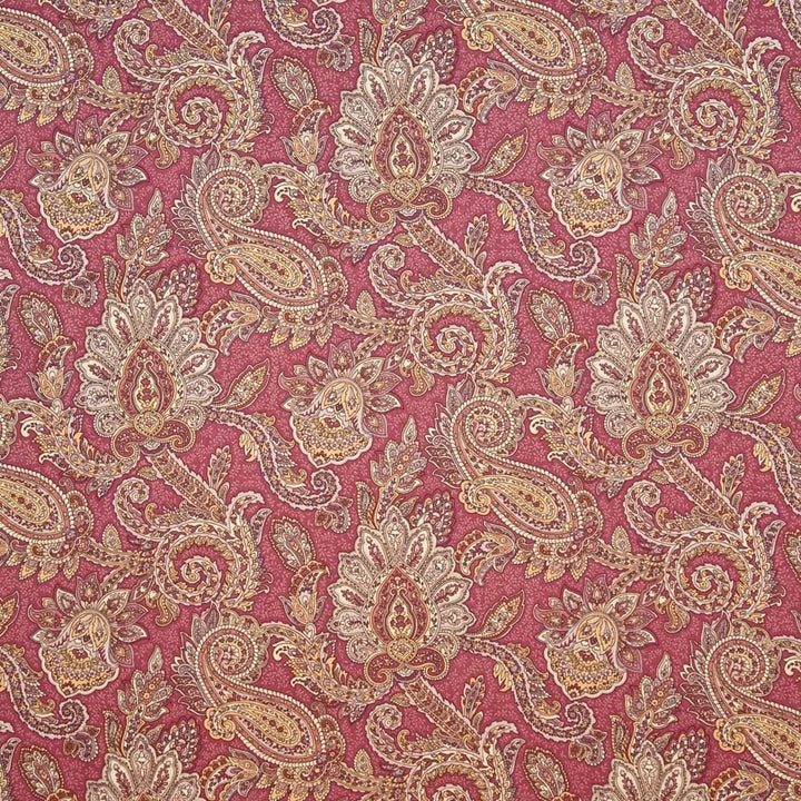 Ephraim Paisley Cerise by Kasmir Fabric 1402 89% Cotton
11% Rayon
 USA </p><p>Repeat: Horizontal: 27 inches and Vertical: 25 2/8 inches 54 - Fabric Carolina -