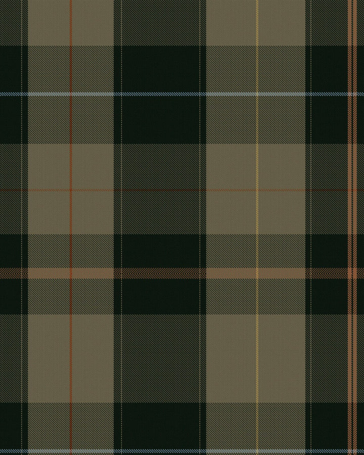 EQUESTRIAN PLAID Khaki Wallpaper (WP30109) by Mind The Gap | WP30109 | THE WALLPAPER COMPENDIUM 2 | 1 roll x 20.5 x 393.7 in | 0.52m / 20.5in | 10m / 393.7in | 5.20mp | 50cm / 19.6in | Anthracite, Brown, Yellow | Satin Matte | Paste the wall | 1-roll in a box | Fabric Carolina | https://www.fabriccarolina.com/