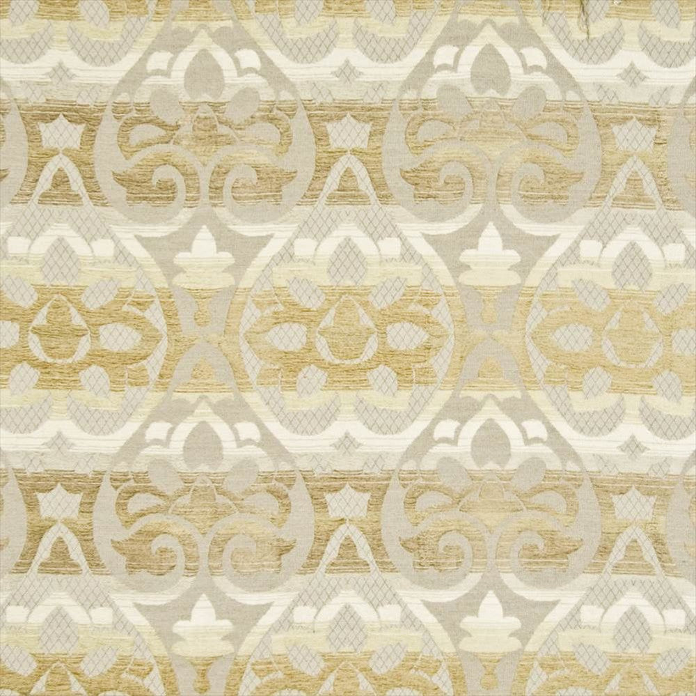 Estancia Goldrush by Kasmir Fabric 1383 67% Rayon
26% Polyester
7% Linen
 USA </p><p>Repeat: Horizontal: 14 1/8 inches and Vertical: 18 inches 54 - Fabric Carolina -