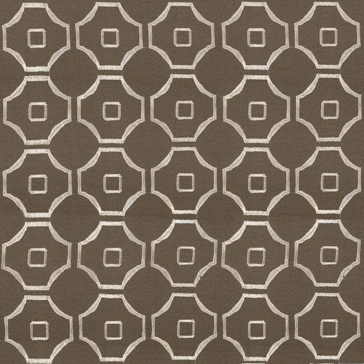 Exmore Taupe by Kasmir Fabric 5068 100% Polyester Embroidery Contents 100% Polyester CHINA Not Tested H: 3 6/8 inches, V:3 6/8 inches 57 - 58 - Fabric Carolina - Kasmir
