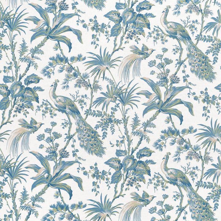 Peacock Toile Blue and Green AF57830 by Anna French Fabric Anna French Fabric Peacock Toile Blue and Green AF57830Fabric Bristol </p><p>Repeat: V: 35.50" (90.17 cm) 54.00" (137.16 cm) - Fabric Carolina -