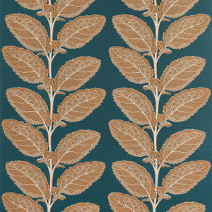 Lacinato Ochre and Mineral F912037 by Thibaut Fabric