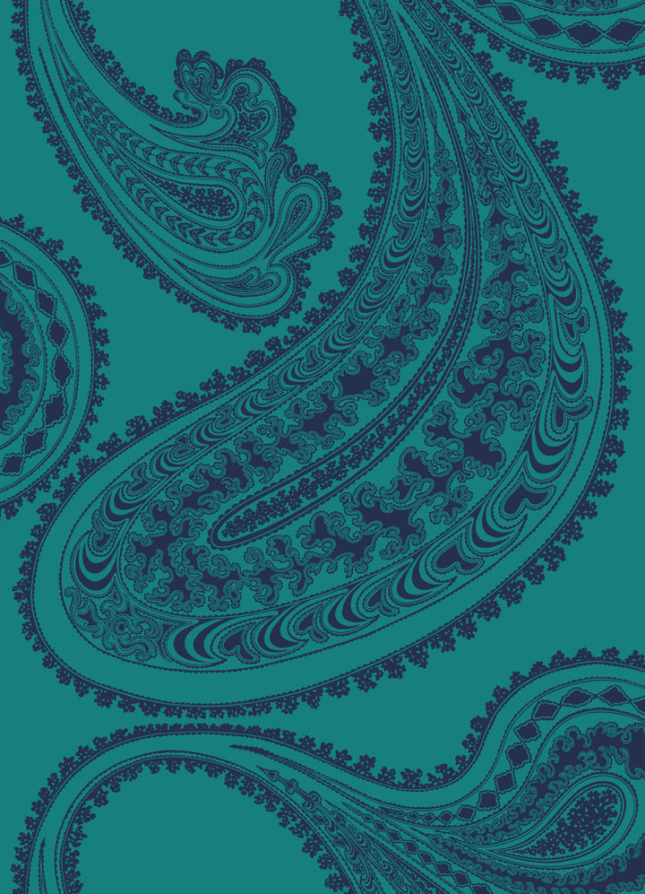 Rajapur Ink On Petrol by Cole & Son Fabric