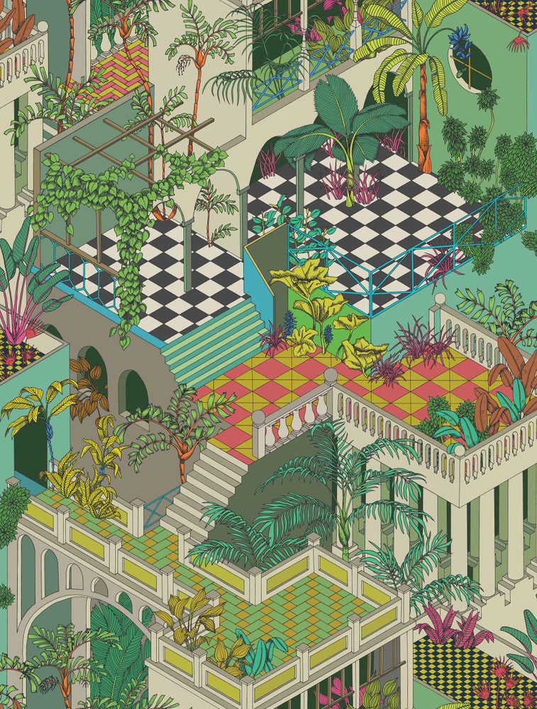 Miami Olivegreen Multi by Cole & Son Fabric