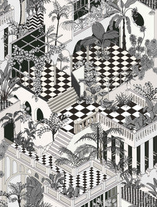 Miami Blk Wht by Cole & Son Fabric