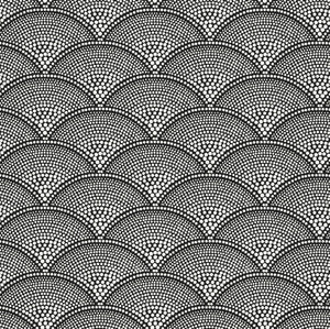 Feather Fan Wht On Blk by Cole & Son Fabric