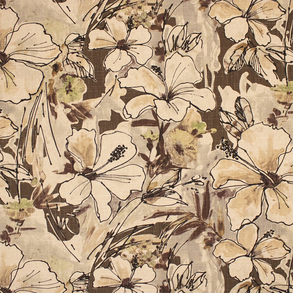 Greenhouse Fabric F6209 Chocolate - 70% Cotton, 30% Linen China 15000 27.5" H, 24" V 54" - My Fabric Connection -