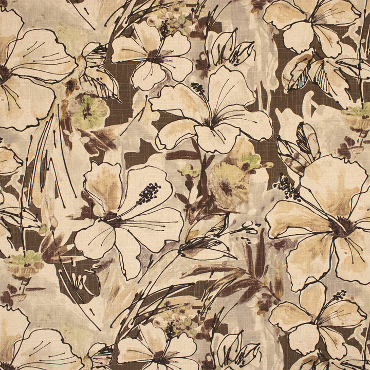Greenhouse Fabric F6209 Chocolate - 70% Cotton, 30% Linen China 15000 27.5" H, 24" V 54" - My Fabric Connection -