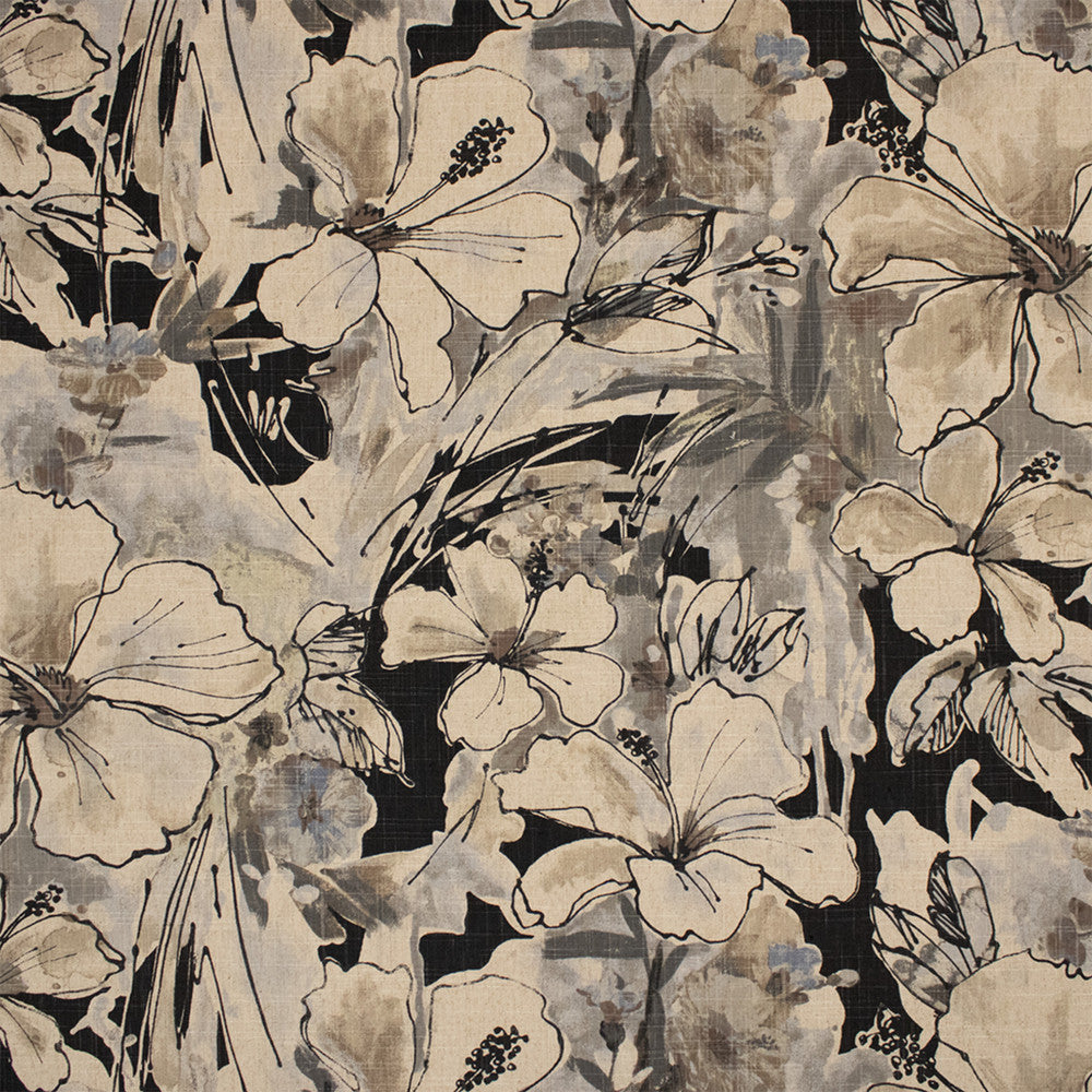 Greenhouse Fabric F6225 Charcoal - 70% Cotton, 30% Linen China 15000 27.5" H, 24" V 54" - My Fabric Connection -