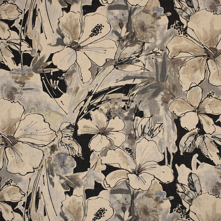 Greenhouse Fabric F6225 Charcoal - 70% Cotton, 30% Linen China 15000 27.5" H, 24" V 54" - My Fabric Connection -