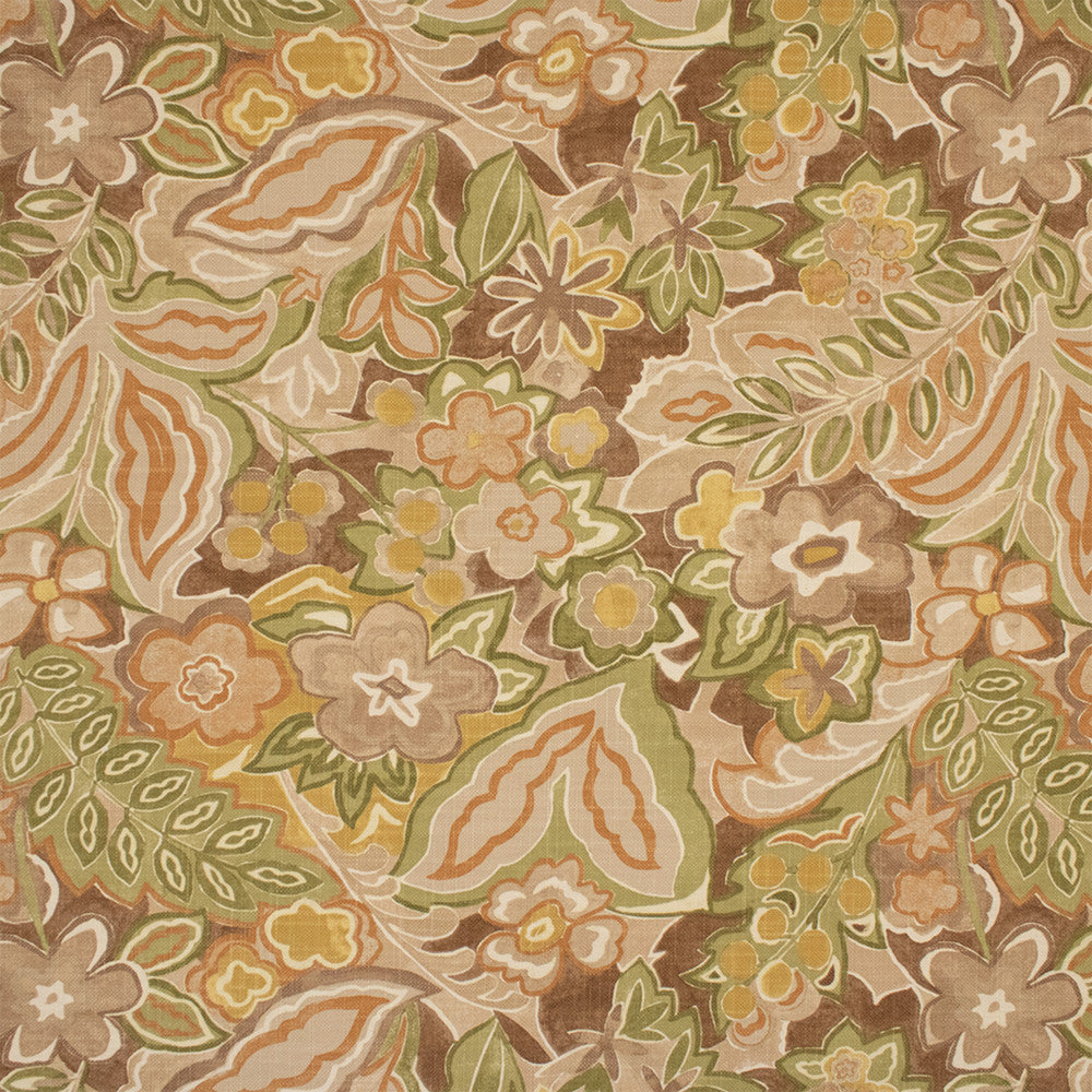 Greenhouse Fabric F6285 Foliage - 75% Cotton, 25% Linen Pakistan 17000 27.25" H, 24.75" V 55" - My Fabric Connection -
