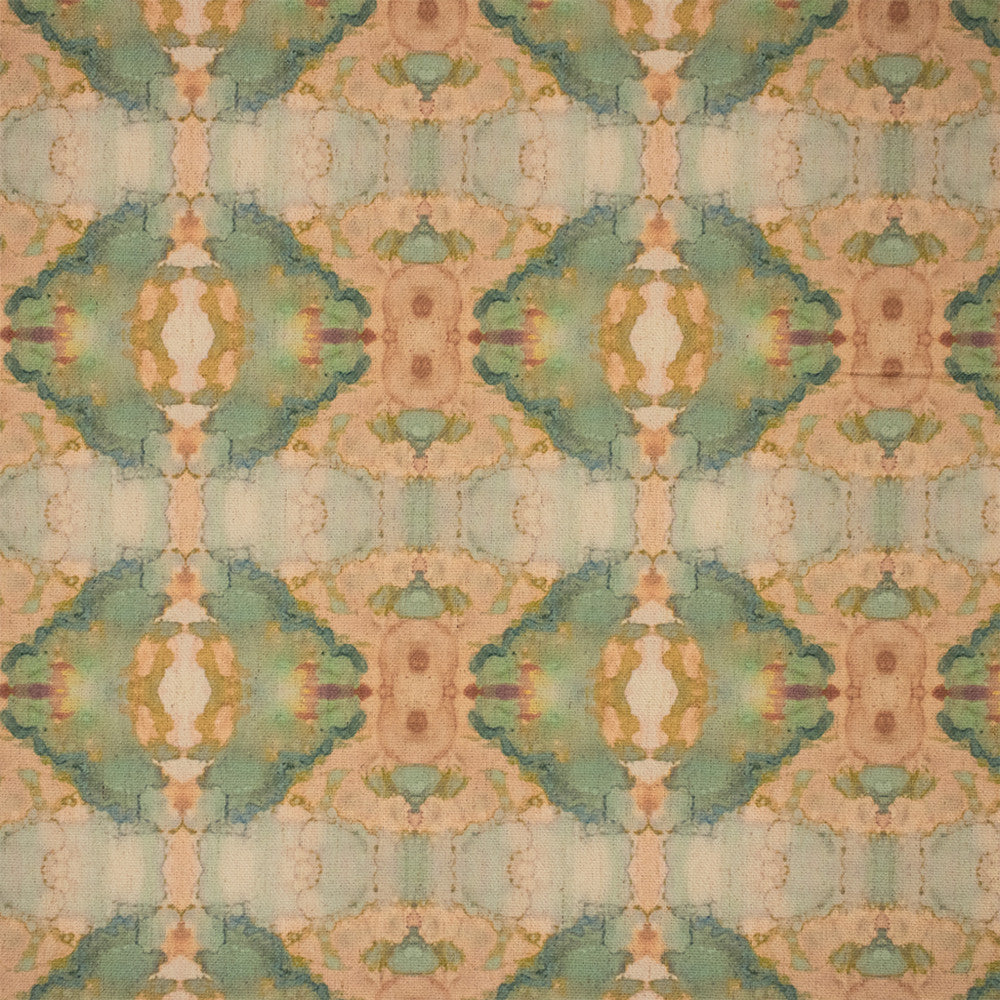 Greenhouse Fabric F6302 Coral - 94% Polyester, 6% Linen China 30000 9.25" H, 7.13" V 54" - My Fabric Connection -