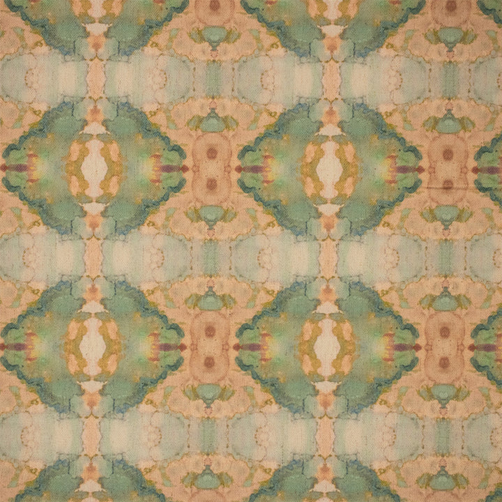 Greenhouse Fabric F6302 Coral - 94% Polyester, 6% Linen China 30000 9.25" H, 7.13" V 54" - My Fabric Connection -