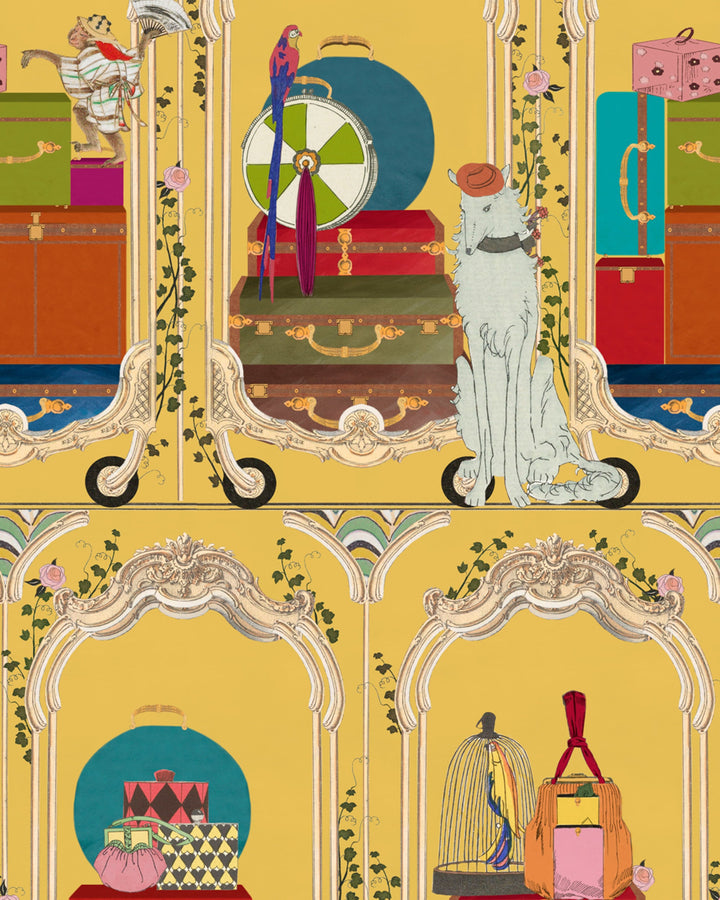 FANCY TRIP Lemon Wallpaper (WP20776) by Mind The Gap | WP20776 | ORIENT EXPRESS | 1 roll x 52x900 cm / 20.47x354.33in | 0.52m / 20.5in | 9m / 354in | 4.68sqm / 50sq ft | 100cm / 39.3in | Black, Blue, Green, Yellow, Red, Brown, Turquoise, Ivory | Non-woven Textured | Paste the wall | 1-roll in a box | Fabric Carolina | https://www.fabriccarolina.com/