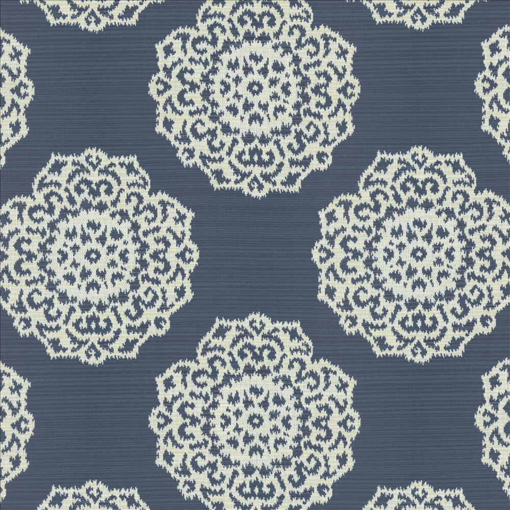 Faircrest Cobalt by Kasmir Fabric 5143 50% Polyester
33% Rayon
17% Cotton
 USA </p><p>Repeat: Horizontal: 13 4/8 inches and Vertical: 13 4/8 inches 54 - Fabric Carolina -