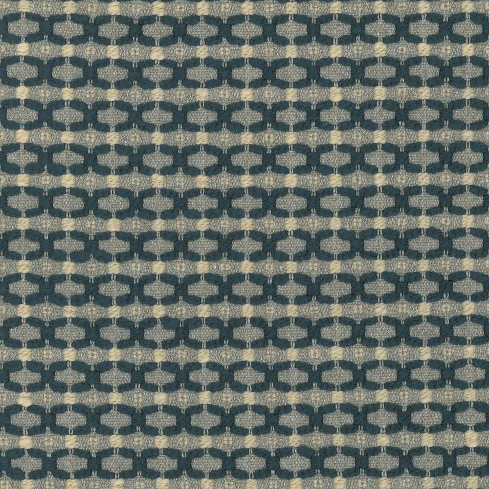 Falkirk Trellis Prussian  by Kasmir Fabric See sample 89% Cotton
6% Polyester
4% Acrylic
1% Nylon
 USA 9,000 Wyzenbeek Double Rubs </p><p>Repeat: Horizontal: 1 inches and Vertical: 1 inches 54  - Fabric Carolina -