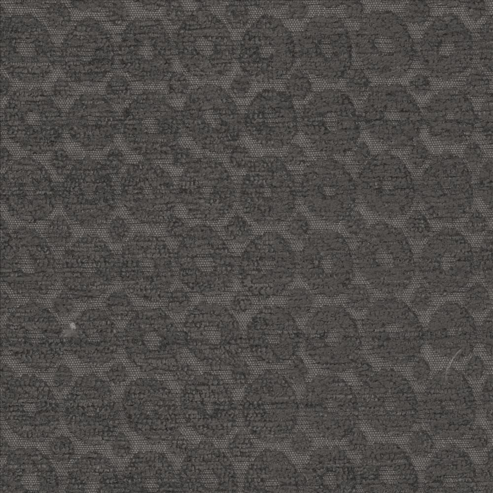 Fantina Charcoal  by Kasmir Fabric See sample 100% Polyester
 CHINA 40,000 Martindale Cycles </p><p>Repeat: Horizontal: 1 7/8 inches and Vertical: 2 1/8 inches 54  - Fabric Carolina -