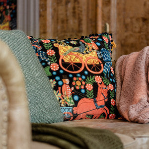 FASNACHT Anthracite Velvet Cushion (LC40182) by Mind The Gap