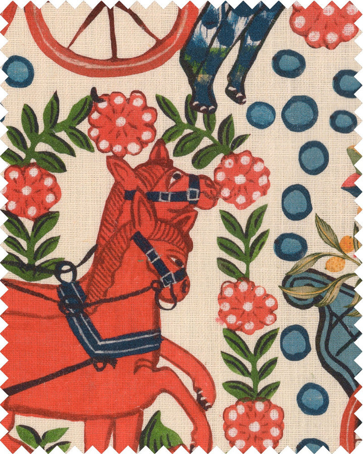 FASNACHT Linen (FB00096) by Mind The Gap | FB00096 | TYROL APRES-SKI HOME COLLECTION | Blue, Green, Red, Taupe | Fabric Carolina | https://www.fabriccarolina.com/