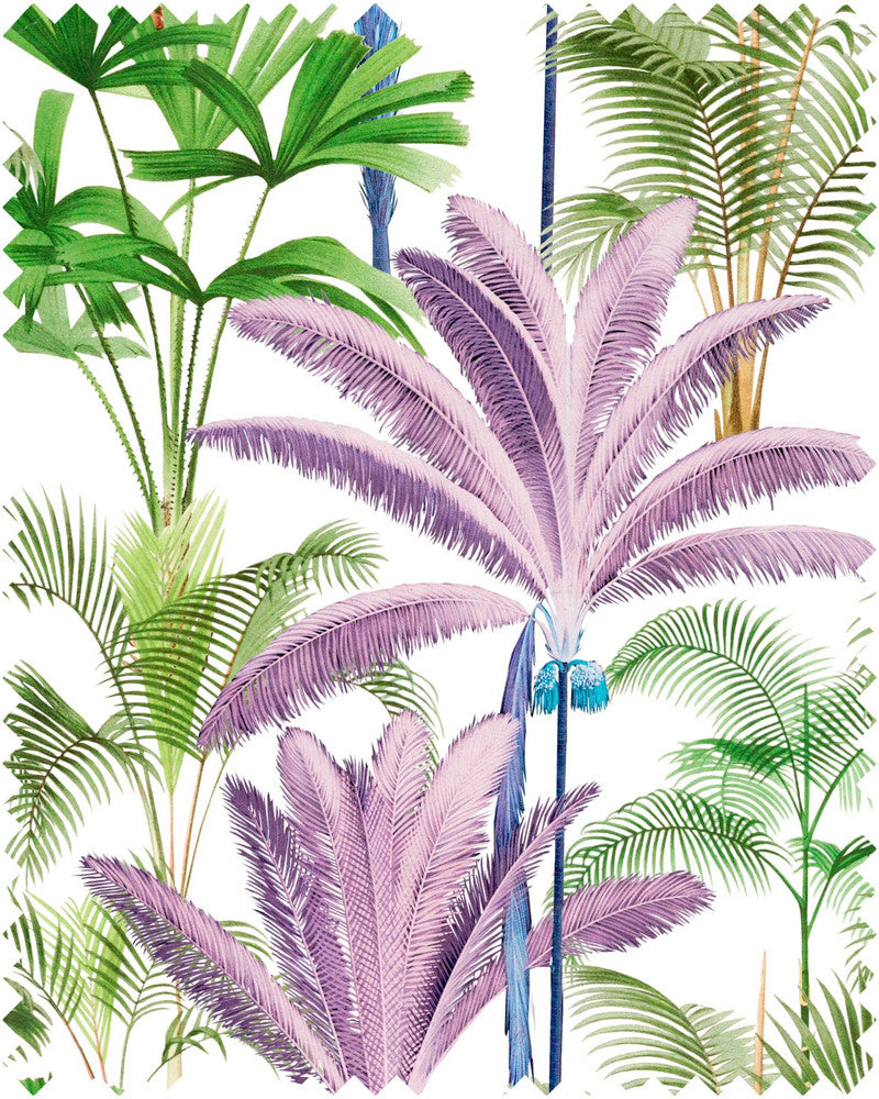 PALMERAS Linen (FB00006) by Mind The Gap | FB00006 | TROPICAL MOOD | Green, Pink, Purple | Fabric Carolina | https://www.fabriccarolina.com/