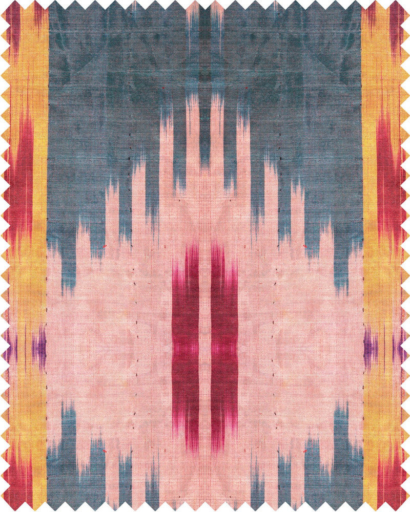PATOLA Linen (FB00010) by Mind The Gap | FB00010 | NOMAD STORY | Blue, Red, Yellow | Fabric Carolina | https://www.fabriccarolina.com/
