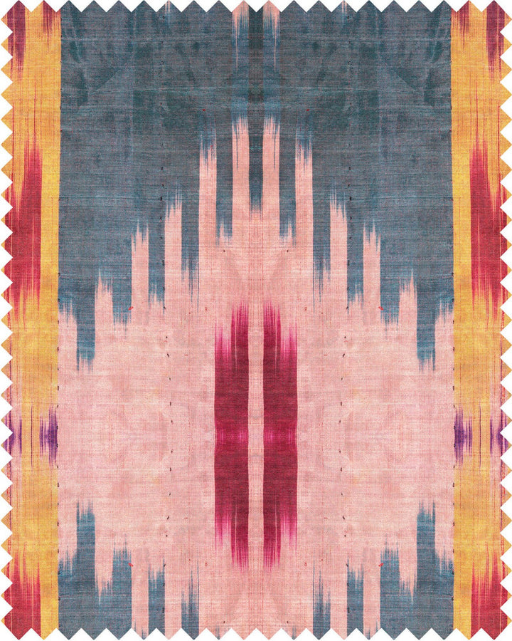 PATOLA Linen (FB00010) by Mind The Gap | FB00010 | NOMAD STORY | Blue, Red, Yellow | Fabric Carolina | https://www.fabriccarolina.com/