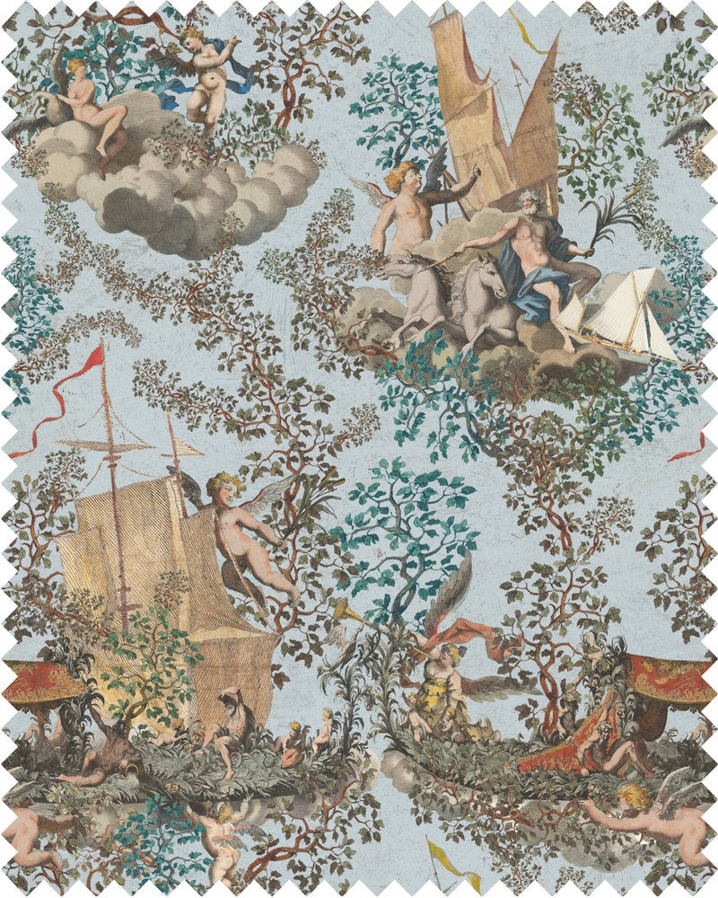 JOURNEY TO EDEN Linen (FB00025) by Mind The Gap | FB00025 | THE TRANSYLVANIAN MANOR | Blue, Brown, Green, Taupe | Fabric Carolina | https://www.fabriccarolina.com/