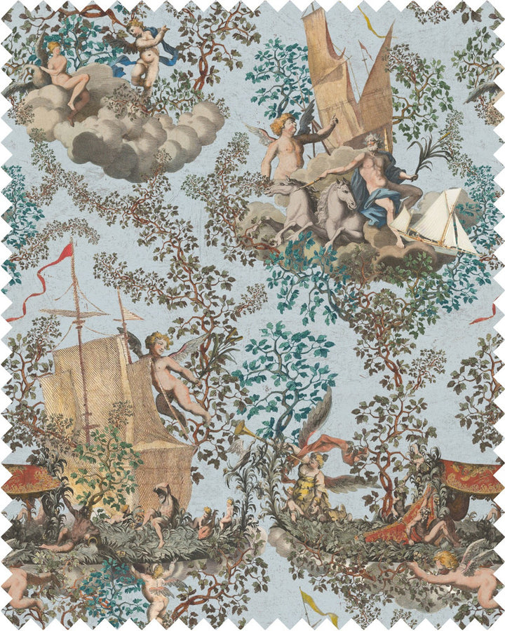 JOURNEY TO EDEN Linen (FB00025) by Mind The Gap | FB00025 | THE TRANSYLVANIAN MANOR | Blue, Brown, Green, Taupe | Fabric Carolina | https://www.fabriccarolina.com/