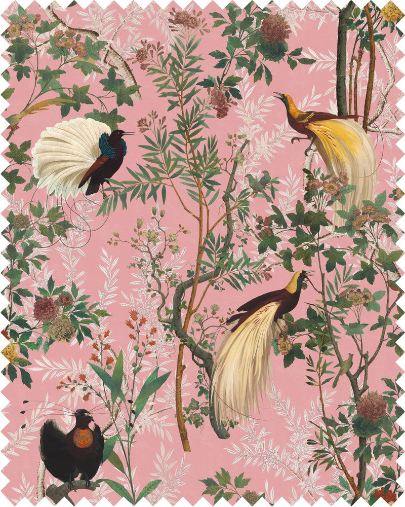 ROYAL GARDEN Pink Velvet (FB00030) by Mind The Gap | FB00030 | THE TRANSYLVANIAN MANOR | Brown, Green, Pink, Taupe | Fabric Carolina | https://www.fabriccarolina.com/