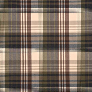 Ancient Tartan Charcoal/Gold by Mulberry Fabric