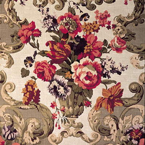 Floral Rococo Taupe by Mulberry Fabric