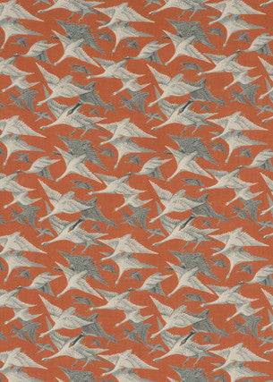 Wild Geese Linen Spice by Mulberry Fabric