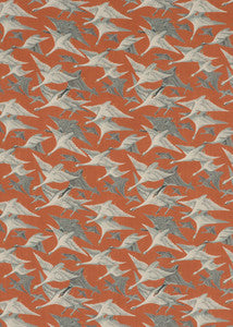 Wild Geese Linen Spice by Mulberry Fabric