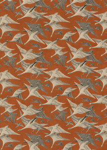 Wild Geese Velvet Spice by Mulberry Fabric