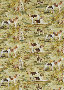 Mulberry Hounds Linen Multi by Mulberry Fabric
