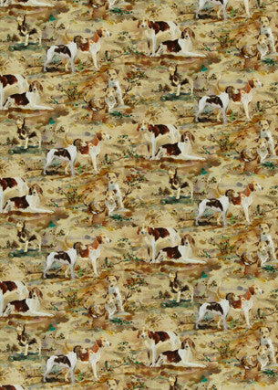 Mulberry Hounds Velvet Multi by Mulberry Fabric