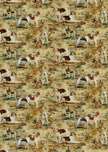 Mulberry Hounds Velvet Multi by Mulberry Fabric