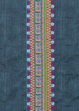 Bedouin Stripe Indigo by Mulberry Fabric