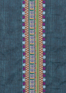 Bedouin Stripe Indigo by Mulberry Fabric