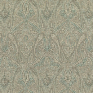 Canvas Paisley Sage by Mulberry Fabric