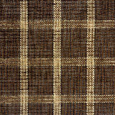 Drawbridge Check Chocolate/Mole by Mulberry Fabric