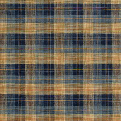 Clan Chenille Blue/Mole by Mulberry Fabric