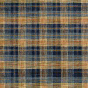 Clan Chenille Blue/Mole by Mulberry Fabric