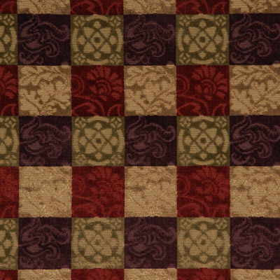 Cadenza Velvet Red/Green/Grape by Mulberry Fabric