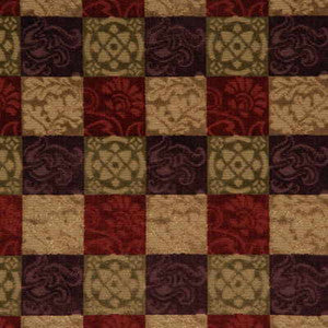 Cadenza Velvet Red/Green/Grape by Mulberry Fabric