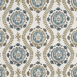 Ottoline Silk Blue by Mulberry Fabric